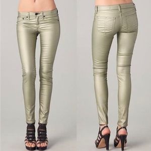 Rag & Bone Champagne Jegging Coated Jeans